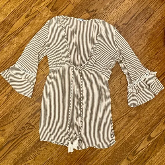 Blue Island Striped Coverup - Picture 1 of 10